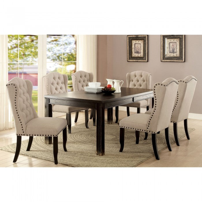 Sania Antique Black/Beige Dining Table - CM3324BK-T-VN