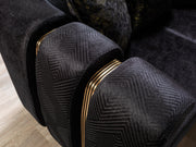 Santana Black Velvet Loveseat - SANTANABLACK-L