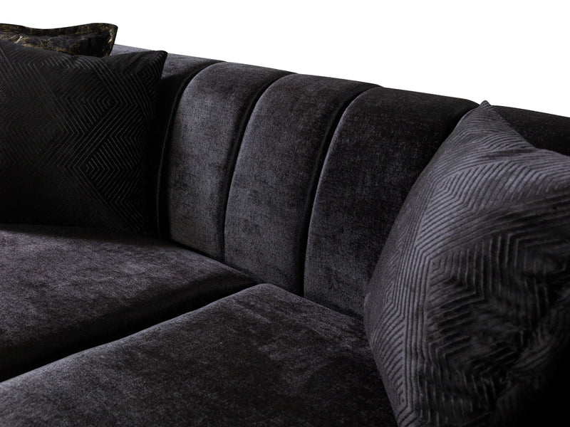 Santana Black Velvet Sofa & Loveseat [ETA: 5/16] - Gate FurnitureLiving Room Set