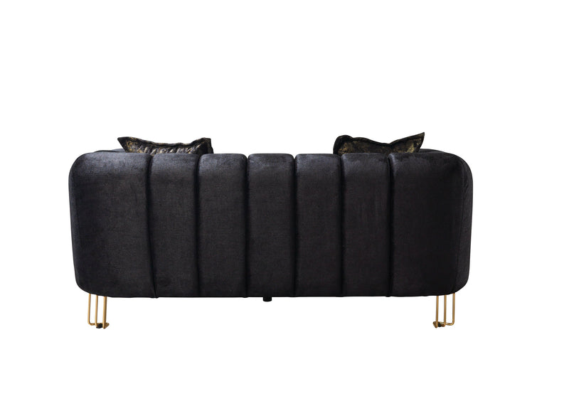 Santana Black Velvet Sofa & Loveseat [ETA: 5/16] - Gate FurnitureLiving Room Set