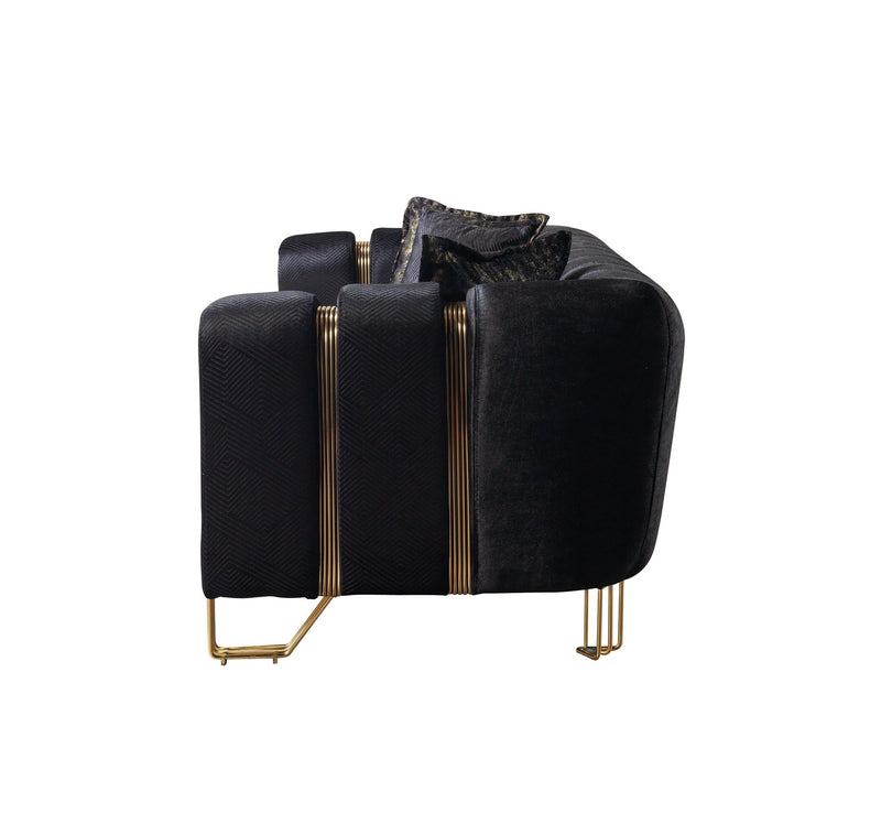 Santana Black Velvet Sofa & Loveseat [ETA: 5/16] - Gate FurnitureLiving Room Set