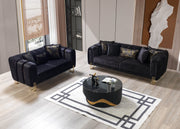 Santana Black Velvet Sofa & Loveseat [ETA: 5/16] - Gate FurnitureLiving Room Set