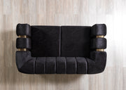 Santana Black Velvet Sofa & Loveseat [ETA: 5/16] - Gate FurnitureLiving Room Set