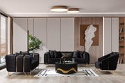 Santana Black Velvet Sofa & Loveseat [ETA: 5/16] - Gate FurnitureLiving Room Set