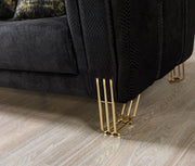 Santana Black Velvet Sofa & Loveseat [ETA: 5/16] - Gate FurnitureLiving Room Set