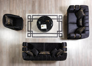 Santana Black Velvet Sofa - SANTANABLACK-S