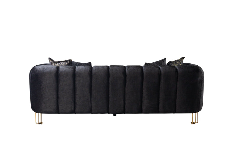 Santana Black Velvet Sofa - SANTANABLACK-S