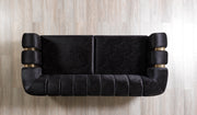 Santana Black Velvet Sofa - SANTANABLACK-S