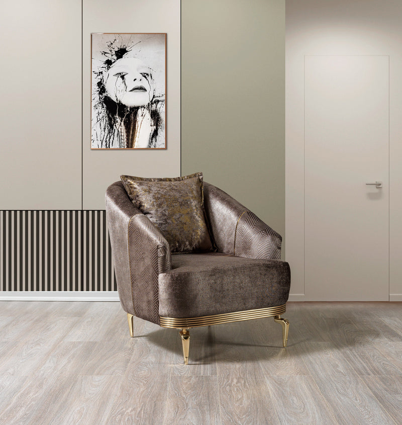 Santana Coffee Velvet Chair - SANTANACOFFEE-CHAIR