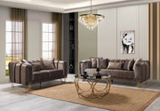 Santana Coffee Velvet Sofa & Loveseat - SANTANACOFFEE-SL