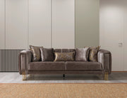 Santana Coffee Velvet Sofa - SANTANACOFFEE-S