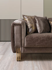 Santana Coffee Velvet Sofa - SANTANACOFFEE-S