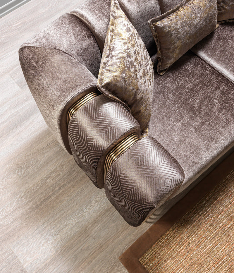 Santana Coffee Velvet Sofa - SANTANACOFFEE-S