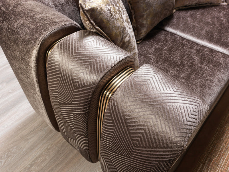 Santana Coffee Velvet Sofa - SANTANACOFFEE-S