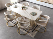 Santana Ivory 7-Piece Dining Set [ETA: 4/22] - SANTANA DS-7PC