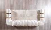 Santana Ivory Velvet Sofa & Loveseat - SANTANAIVORY-SL
