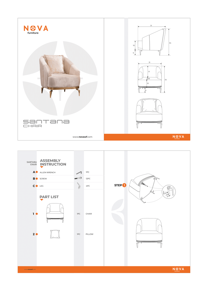 Santana Ivory Velvet Sofa & Loveseat - SANTANAIVORY-SL