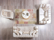 Santana Ivory Velvet Sofa & Loveseat - SANTANAIVORY-SL