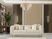 Santana Ivory Velvet Sofa - SANTANAIVORY-S
