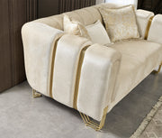Santana Ivory Velvet Sofa - SANTANAIVORY-S