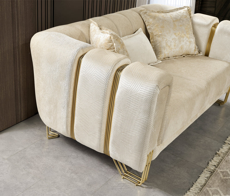 Santana Ivory Velvet Sofa - SANTANAIVORY-S