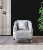 Santana Silver Velvet Chair - SANTANASILVER-CHAIR