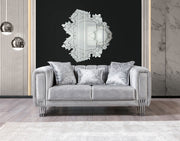Santana Silver Velvet Loveseat - SANTANASILVER-L