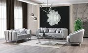Santana Silver Velvet Sofa & Loveseat - SANTANASILVER-SL