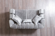Santana Silver Velvet Sofa & Loveseat - SANTANASILVER-SL