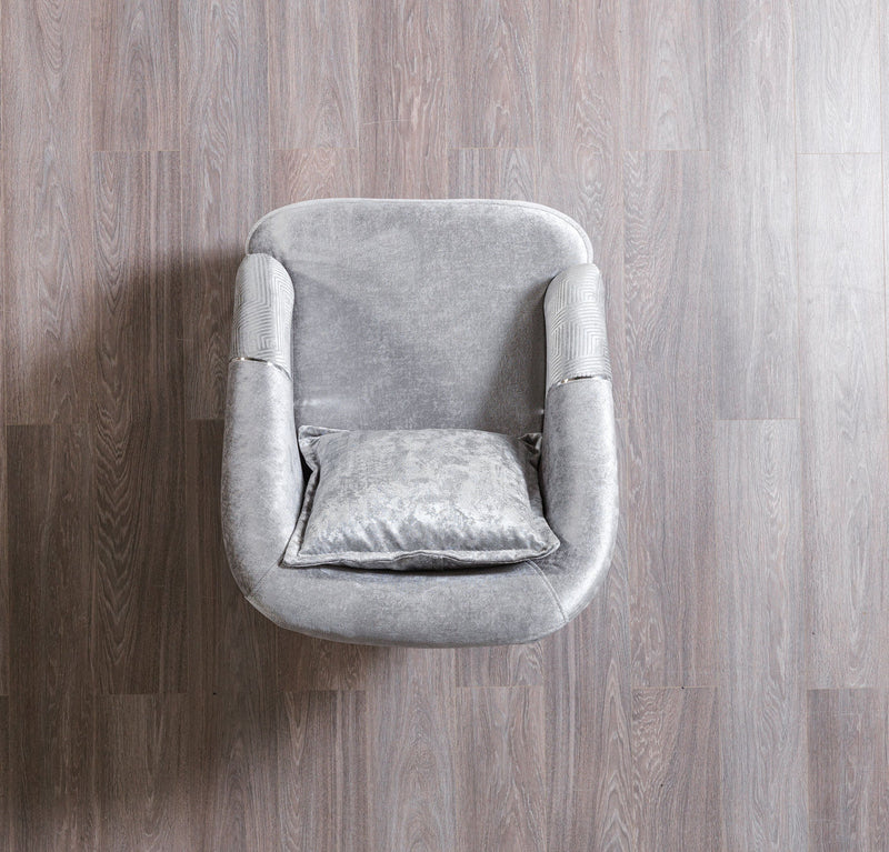 Santana Silver Velvet Sofa & Loveseat - SANTANASILVER-SL