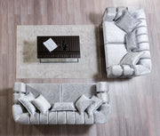 Santana Silver Velvet Sofa & Loveseat - SANTANASILVER-SL