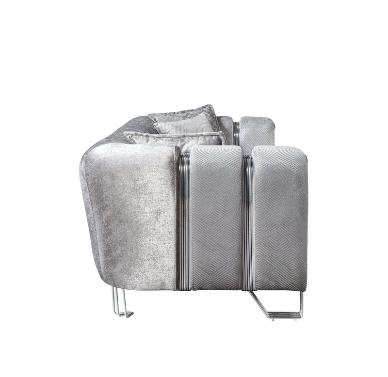 Santana Silver Velvet Sofa - SANTANASILVER-S