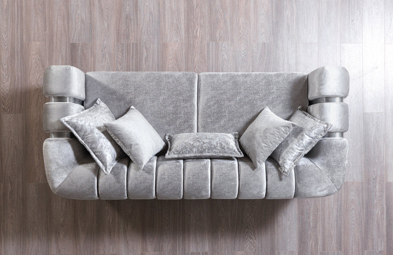 Santana Silver Velvet Sofa - SANTANASILVER-S