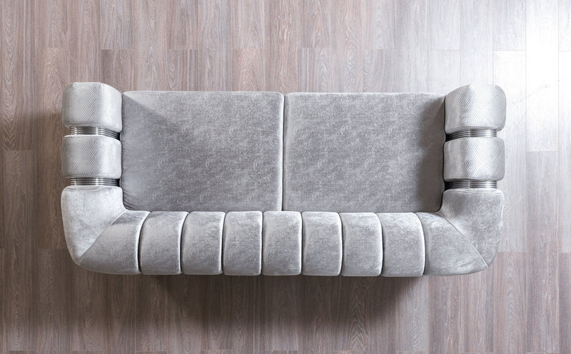 Santana Silver Velvet Sofa - SANTANASILVER-S