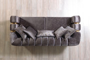 Santana Smoke Velvet Sofa & Loveseat - Gate FurnitureLiving Room Set