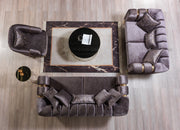 Santana Smoke Velvet Sofa & Loveseat - Gate FurnitureLiving Room Set