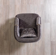 Santana Smoke Velvet Sofa & Loveseat - Gate FurnitureLiving Room Set
