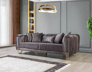 Santana Smoke Velvet Sofa - SANTANASMOKE-S