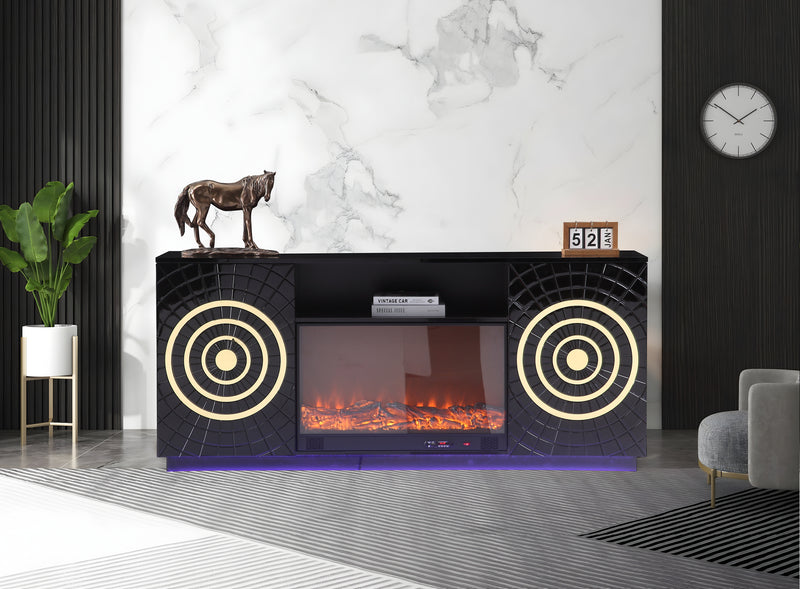 Santiago Black Tv Stand - SANTIAGO-BLK-TVS