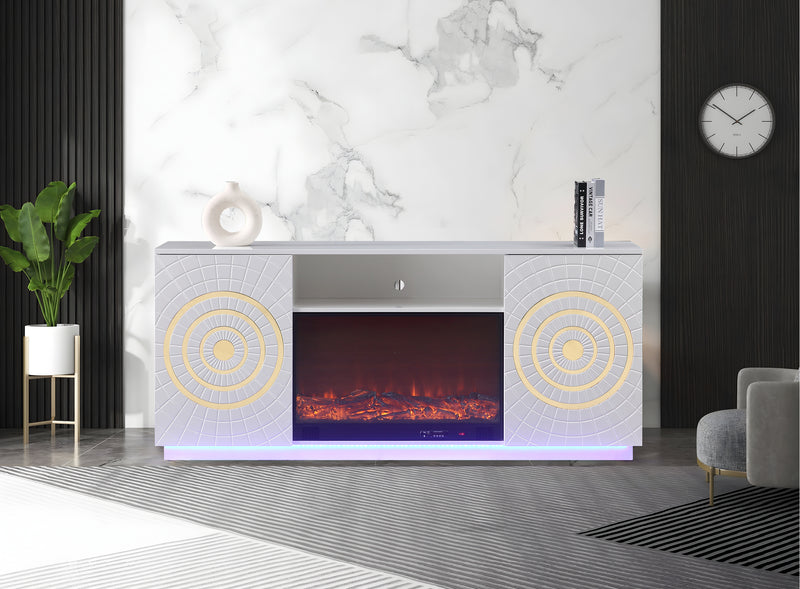 Santiago White Tv Stand - SANTIAGO-WH-TVS