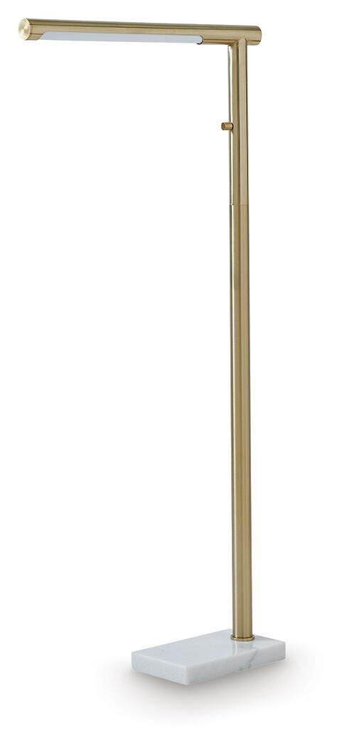 Santiford Gold Finish/White Floor Lamp - L206121