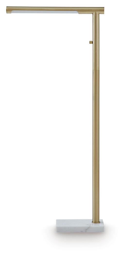 Santiford Gold Finish/White Floor Lamp - L206121
