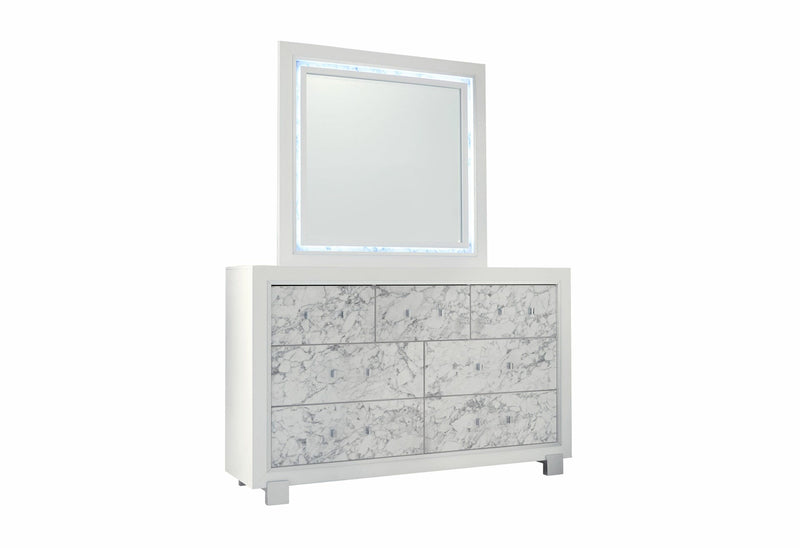 Santorini White Mirror - SANTORINI-METALLIC WHITE-MR
