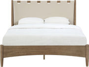 Santos Vegan Leather Headboard and Wood King Bed in Beige - B1265Beige-K