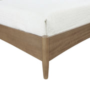 Santos Vegan Leather Headboard and Wood King Bed in Beige - B1265Beige-K