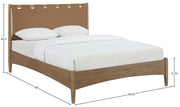 Santos Vegan Leather Headboard and Wood King Bed in Brown - B1265Brown-K