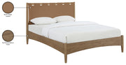 Santos Vegan Leather Headboard and Wood King Bed in Brown - B1265Brown-K