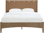Santos Vegan Leather Headboard and Wood King Bed in Brown - B1265Brown-K