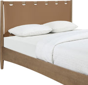 Santos Vegan Leather Headboard and Wood King Bed in Brown - B1265Brown-K