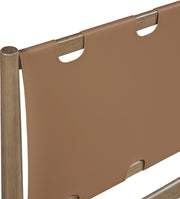 Santos Vegan Leather Headboard and Wood King Bed in Brown - B1265Brown-K